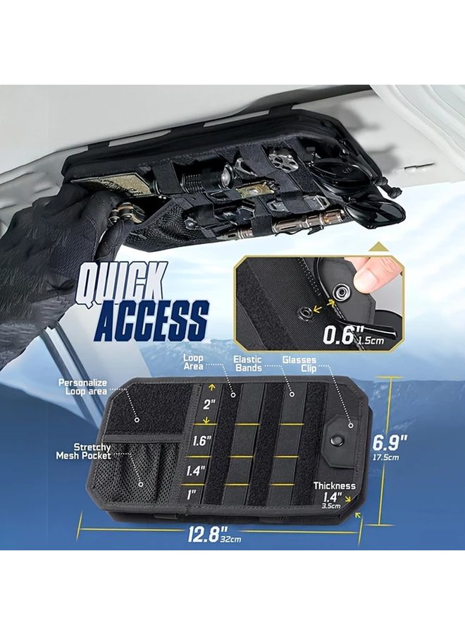 Upgraded Black Car Sun Visor Organizer With Zipper Storage Bag And Glasses Clip For Most Vehicles - Image 3